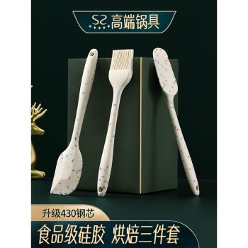 德國寶寶輔食矽膠鏟子嬰兒小鏟勺食品級耐高溫家用做蛋糕專用工具