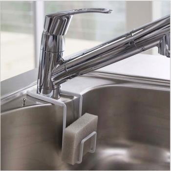 簡約水龍頭瀝水置物架鐵藝海綿抹布掛架廚房水槽用品洗碗池收納架