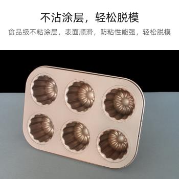 可露麗碳鋼金色不沾甜點烤盤模具