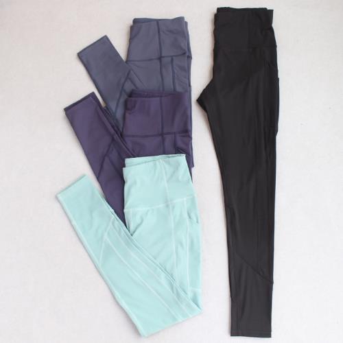 Y371多色長款運動褲女高腰緊身瑜伽褲跑步健身褲打底長褲彈力透氣