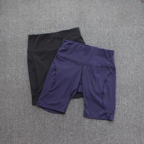 Y342運動五分褲女緊身裸感瑜伽短褲側面口袋健身運動褲夏速干高腰