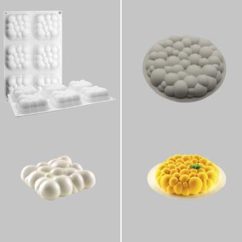 雲朵慕斯模具矽膠祥雲氣泡水泡泡法式甜品巧克力烘焙蛋糕矽膠模具