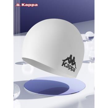 Kappa遊泳帽男女士專業防水不勒頭矽膠長發專用成人游泳護耳泳帽
