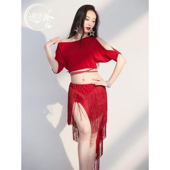迷迭舞 肚皮舞練功服性感流蘇演出表演服套裝女初學者東方舞蹈服