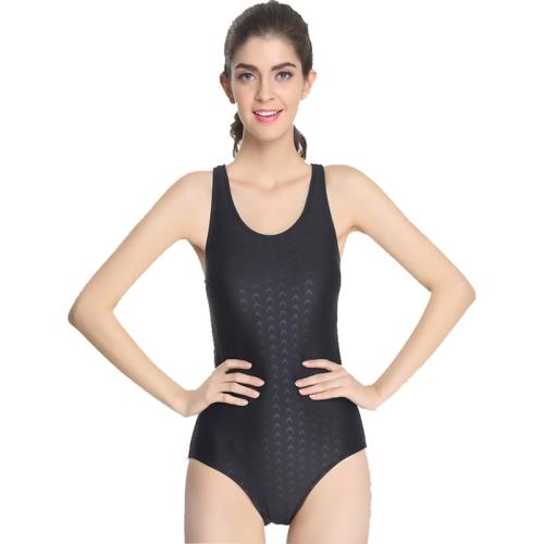 專業競速訓練比賽鯊魚皮三角連體學游泳衣防水速干顯瘦運動泳裝女