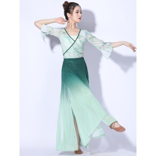 善然堂古典舞練功特價民族演出舞形體服裝上衣身韻紗衣仙氣飄逸女