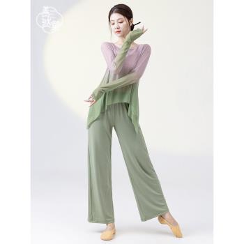 善然堂古典舞服裝中國舞舞蹈練功服演出服漸變紗衣女飄逸透氣上衣