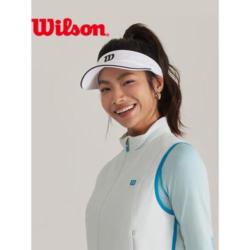 wilson威爾勝小熊情侶空頂帽成人薰衣草透氣無頂帽可調節女網球帽