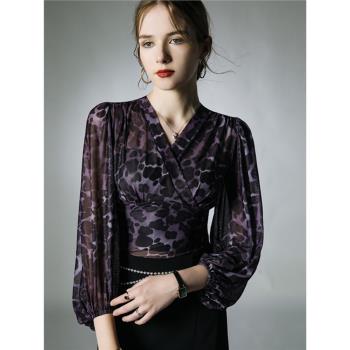 拉丁舞練功服女舞衣上衣新款2024長袖高階感跳交誼摩登舞蹈服時尚