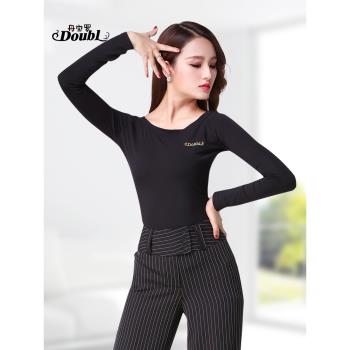 丹寶羅華爾茲舞蹈服女國標舞長袖女顯瘦拉丁舞服打底衫廣場舞上衣