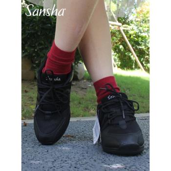 法國sansha三沙現代舞鞋廣場舞蹈鞋女透氣網面運動跳舞鞋爵士舞鞋