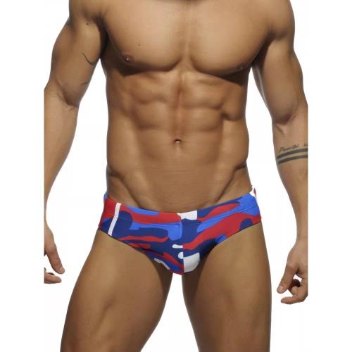 男士帶罩杯三角泳褲性感顯大比基尼沙灘三角短褲絲滑彈力外貿泳褲