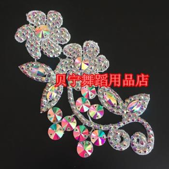 貝南舞蹈用品店國標舞演出配飾仿奧鉆拉丁舞頭飾摩登比賽表演頭花
