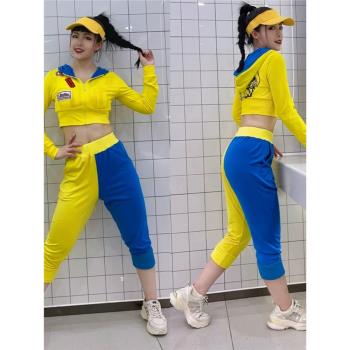 jazz爵士舞衣服跳舞運動套裝女裝新款啦啦隊女團演出服練習室上衣