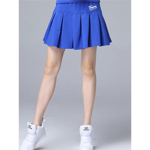 廣場舞裙子新款跳舞短裙春夏季半身裙紅色女舞蹈裙演白裙運動健身