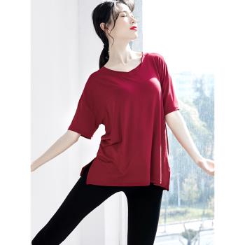 寬松舞蹈上衣女現代舞練功服成人形體民族爵士開叉加大碼基訓服裝