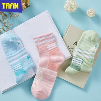TAAN泰昂羽毛球襪女款棉加厚毛巾底運動網球襪子吸汗中筒短襪船襪