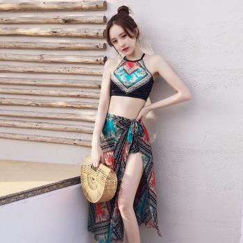 泳衣女三件套性感比基尼分體時尚女士海邊度假聚攏顯瘦溫泉泳裝