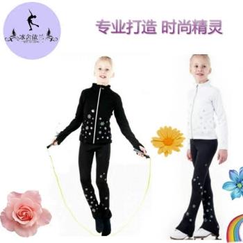 花樣滑冰訓練服女兒童時尚高彈防水透氣四季訓練服溜冰褲上衣長褲
