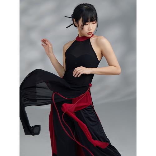 華麗獨秀古典舞舞蹈服女盤扣網紗罩衫旗袍飄逸紗衣身韻國風練功服