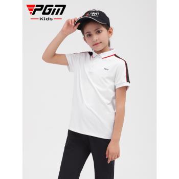 PGM兒童高爾夫衣服女童網球服裝套裝短袖T恤青少年夏季百褶半身裙