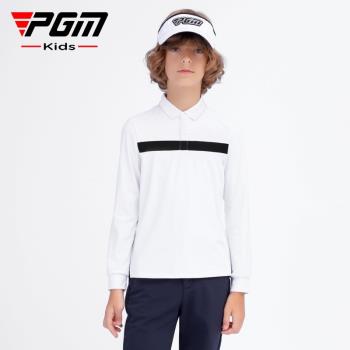 PGM新品兒童高爾夫衣服長袖T恤男童秋冬季青少年高爾夫服裝運動服
