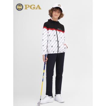美國PGA兒童高爾夫外套秋冬男童裝防風衣服拉鏈運動服青少年服裝