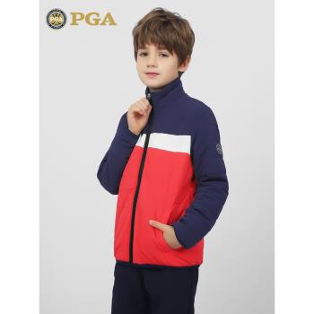美國PGA青少年高爾夫棉服春秋兒童保暖外套加棉加厚男女童衣服