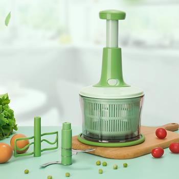 幸福媽咪多功能蔬菜處理器切菜器沙拉脫水器家用廚房手動切菜神器