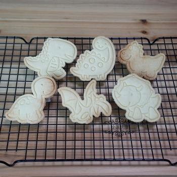動物卡通恐龍糖霜餅幹模具可愛3d立體按壓式烘焙家用兒童翻糖曲奇