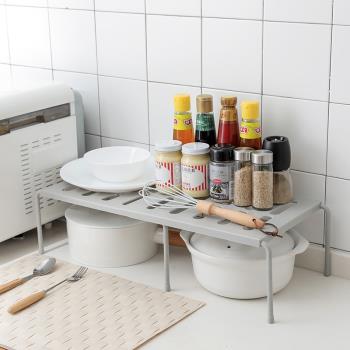 伸縮置物架廚房用品調料架家用大全廚具收納架櫥櫃分層架子