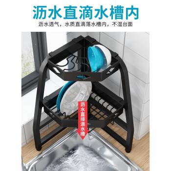 廚房洗碗池角落臺面碗櫃碗碟架收納架水槽上方置物架晾碗架瀝水架