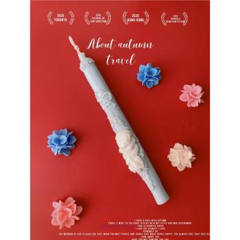 香薰蠟燭矽膠模具重工復古浮雕蕾絲花朵牡丹桿蠟diy手工材料