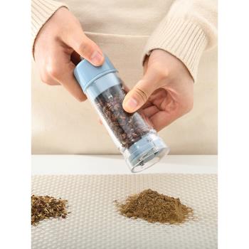 日本芝麻研磨瓶黑胡椒粒研磨器花椒白胡椒粉瓶手動家用海鹽磨鹽瓶