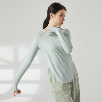 現代舞上衣舞蹈服女成人新款圓領莫代爾長袖中國古典舞跳舞練功服