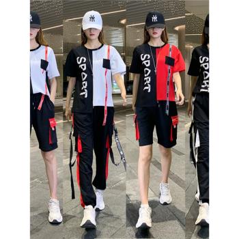 廣場舞服裝新款套裝時尚運動女寬松曳步舞鬼步楊麗萍團體成人鬼步