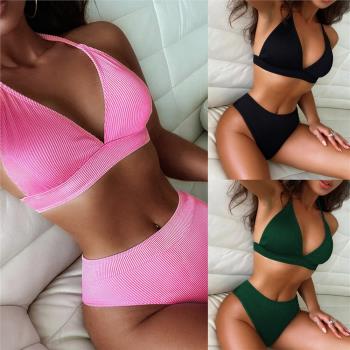 比基尼2022女士性感分體泳衣高腰泳裝Bikini two-piece swimsuit