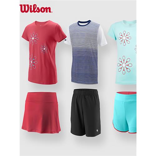wilson威爾勝網球服男女兒童青少年短袖T恤上衣短裙吸汗透氣速干|網球服|ETMall東森購物網