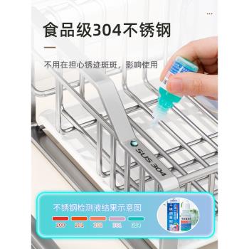 碗盤瀝水架廚房碗碟收納架家用碗架304不銹鋼放碗筷多功能置物架