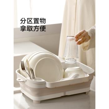 FaSoLa碗架瀝水架家用廚房臺面置物架多功能碗碟碗筷收納盒子碗櫃