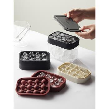 家用矽膠帶蓋球形冰塊模具