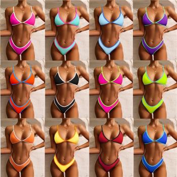 2024新款泳衣歐美外貿跨境爆款分體比基尼女游泳衣性感bikini