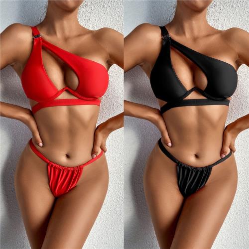 2021歐美海邊游玩女士純色繃帶分體泳衣性感沙灘度假溫泉bikini