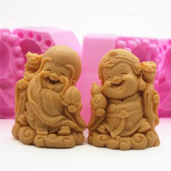 老壽星公壽星婆翻糖矽膠模具 巧克力蛋糕模具 diy香皂肥皂模