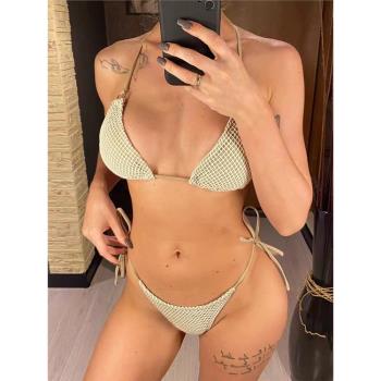 2023新款泳衣比基尼純色性感bikini女士分體歐美泳衣