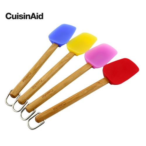 酷新怡 30cm專業櫻桃木柄硅膠鏟 不沾鍋鑄鐵鍋鏟耐溫刮鏟多色選