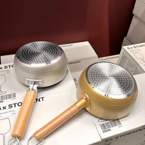 日式雪平鍋不粘小奶鍋泡面煮湯鍋輔食鍋燃氣灶電磁爐適用金色銀色