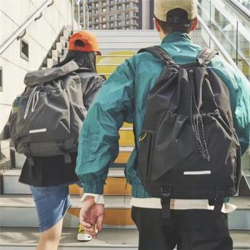 旅行大師戶外運動抽繩雙肩包男大學生書包大容量登山旅行電腦揹包