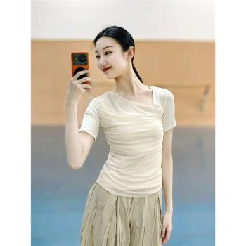 網紗短袖上衣春夏藝考舞蹈服