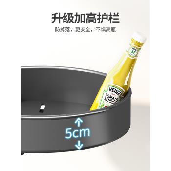 槍灰旋轉調料置物架廚房臺面多功能轉盤油鹽醬醋調味料用品收納架